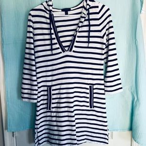 J Crew hooded tunic v neck mini tennis dress